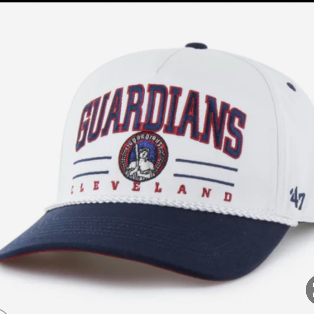 Cleveland Guardians White and Navy Cap